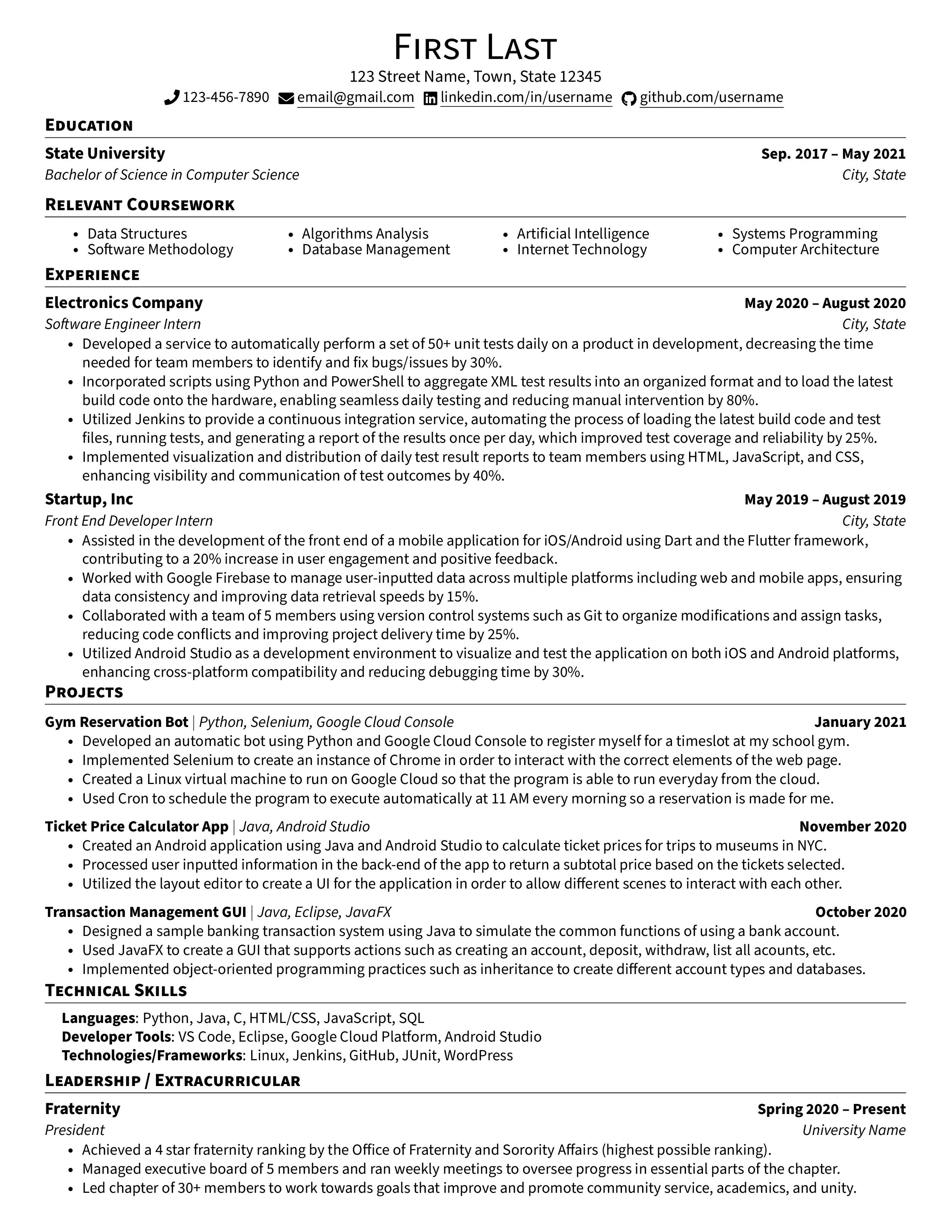 resume preview